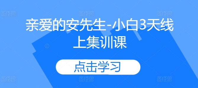 亲爱的安先生-小白3天线上集训课_网创资源库
