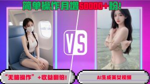 “无脑操作”+收益翻倍，AI生成美女视频，简单操作月增5万粉!_网创资源库