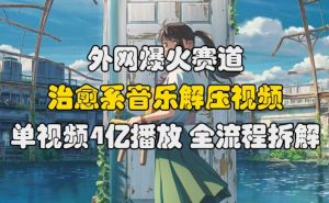 外网爆火赛道，治愈系音乐解压视频，单视频最高4亿播放 ，全流程拆解【揭秘】_网创资源库
