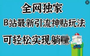 全网独家，B站最新引流神贴玩法，可轻松实现躺Z_网创资源库