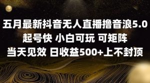 2025五月最新无人直播撸音浪单日产出5张+实操教程【揭秘】_网创资源库