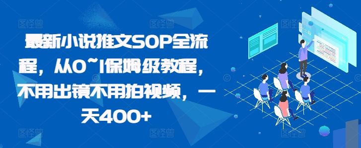 最新小说推文SOP全流程，从0~1保姆级教程，不用出镜不用拍视频，一天400+_网创资源库