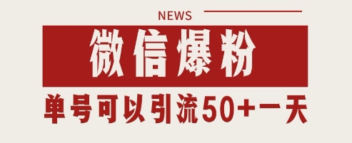 微信爆粉，私域暴力引流打法日引千粉 单号日进50+【揭秘】_网创资源库