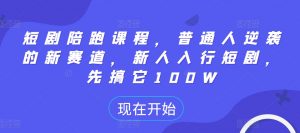 短剧陪跑课程，普通人逆袭的新赛道，新人入行短剧，先搞它100W_网创资源库