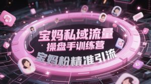 宝妈私域流量操盘手训练营，宝妈粉精准引流_网创资源库