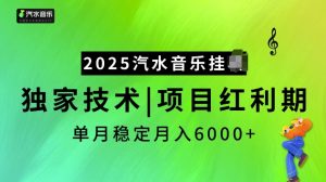 2025汽水音乐挂JI项目，独家最新技术，项目红利期稳定月入6000+_网创资源库