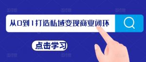 从0到1打造私域变现商业闭环，私域变现操盘手，私域IP打造_网创资源库
