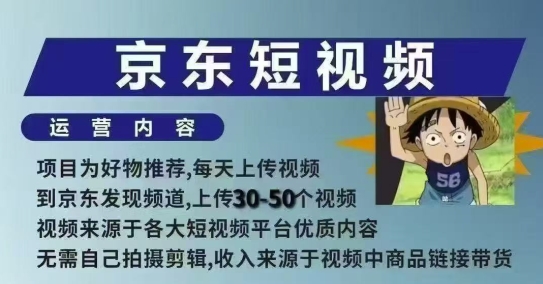 京东短视频带货课，无需自己拍摄剪辑，保姆式教学，两天快速上手_网创资源库