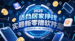 适合居家挣钱2025最新零撸软件，实测单日收入4张，多劳多得 一部手机即可操作【揭秘】_网创资源库
