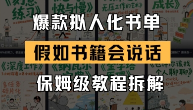 最新爆款拟人化书单玩法，假如书籍会说话，保姆级教程_网创资源库