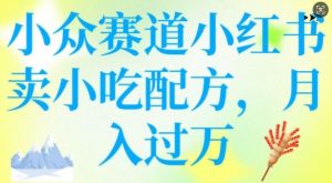 小众赛道小红书卖小吃配方，操作简单，月入过W_网创资源库