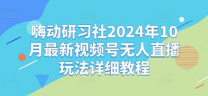 嗨动研习社2024年10月最新视频号无人直播玩法详细教程_网创资源库