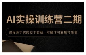 AI实操训练营二期，课程源于实践归于实践，可操作可复制可落地_网创资源库