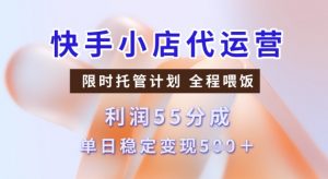 快手小店代运营3.0，模式新升级，收益55分，稳定单日5张【揭秘】_网创资源库