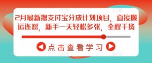 2月最新撸支付宝分成计划项目，直接搬运连怼，新手一天轻松多张，全程干货_网创资源库
