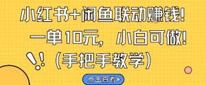 小红书+闲鱼联动挣钱，一单10元，小白可做_网创资源库