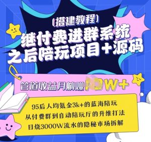 继付费进群系统之后，陪聊系统搭建教程+源码以及变现思路_网创资源库