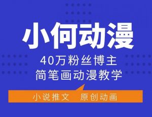 小何动漫简笔画动漫教学，40万粉丝博主课程，可做伙伴计划、分成计划、接广告等_网创资源库
