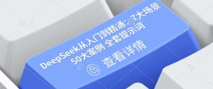 DeepSeek从入门到精通：7大场景 50大案例 全套提示词【文档】_网创资源库