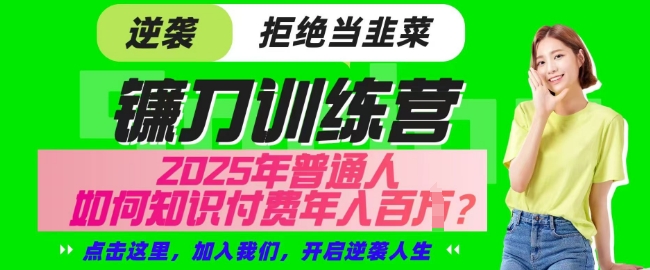 【网创项目终点站-镰刀训练营超级IP合伙人】25年普通人如何通过知识付费实现逆袭【揭秘】_网创资源库