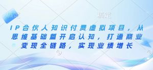 IP合伙人知识付费虚拟项目，从思维基础篇开启认知，打通商业变现全链路，实现业绩增长_网创资源库
