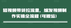 短视频带货拉流量，编发视频制作实操全流程(可搬运)_网创资源库