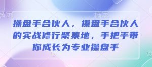 操盘手合伙人，操盘手合伙人的实战修行聚集地，手把手带你成长为专业操盘手_网创资源库