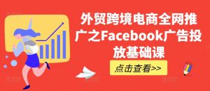 外贸跨境电商全网推广之Facebook广告投放基础课_网创资源库