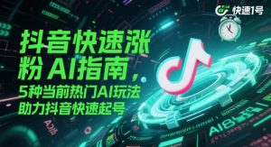 抖音快速涨粉AI指南，5种当前热门AI玩法，助力抖音快速起号_网创资源库