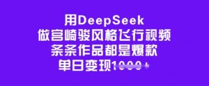 用DeepSeek做宫崎骏风格飞行视频，条条作品都是爆款，单日变现多张_网创资源库