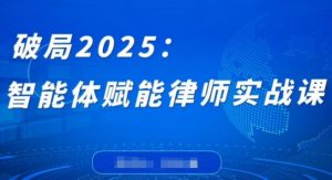 破局2025：智能体赋能律师实战课，打破编程壁垒，完成复杂任务，沉淀专属知识，赋能律师实务_网创资源库