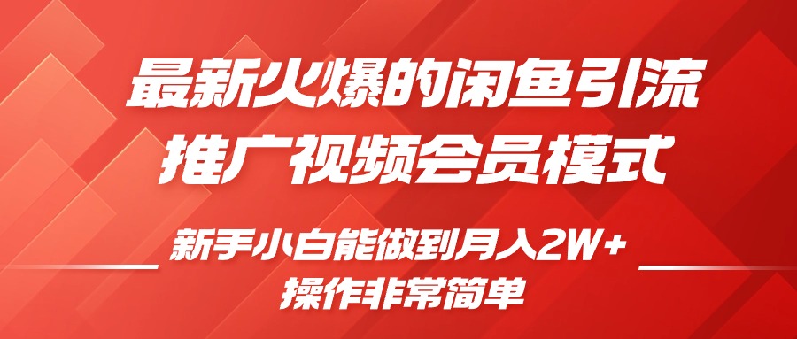 闲鱼引流推广影视会员，0成本就可以操作，新手小白月入过W+【揭秘】_网创资源库
