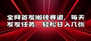 全网首发搬砖赛道，每天发发任务，轻松日入几张【揭秘】_网创资源库