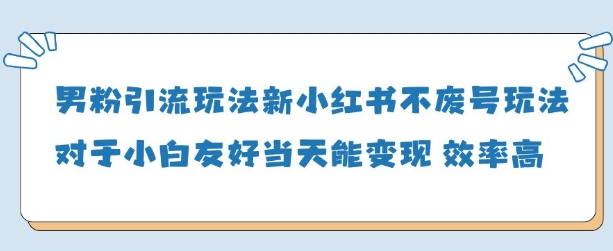 男粉引流玩法(新)，玩法友好做的好当天就能变现_网创资源库
