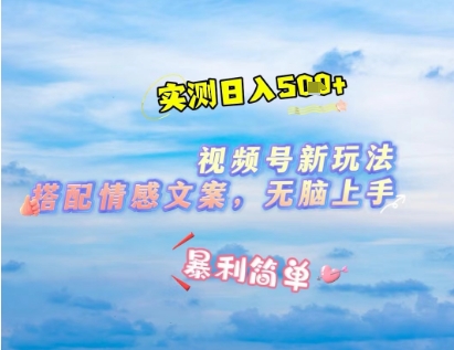 微信视频号最新玩法，表情包搭配情感文案，2分钟一条原创作品，简单好上手，轻松日入几张_网创资源库