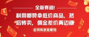 全新赛道，利用嘟赞拿低价商品，然后去闲鱼转卖佣金，差价两边赚，会网购就能挣钱_网创资源库