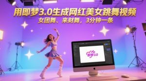 用即梦3.0生成网红美女跳舞视频，女团舞、来财舞，3分钟一条_网创资源库