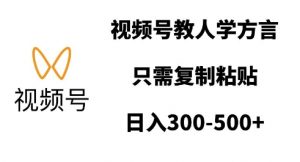 视频号教人学方言，只需复制粘贴，日入多张_网创资源库