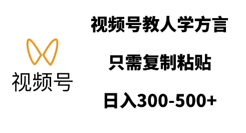 视频号教人学方言，只需复制粘贴，日入多张_网创资源库