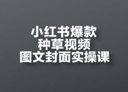小红书爆款种草视频图文封面实操课，​开店、选品、引流、变现全流程_网创资源库