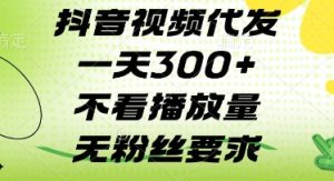 抖音视频代发一天3张+，不看播放量，无粉丝要求【揭秘】_网创资源库
