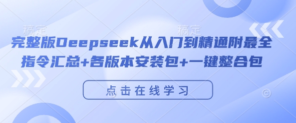 完整版Deepseek从入门到精通附最全指令汇总+各版本安装包+一键整合包_网创资源库