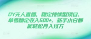 DY无人直播，稳定持续型项目，单号稳定收入500+，新手小白都能轻松月入过万【揭秘】_网创资源库