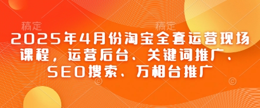 2025年4月份淘宝全套运营现场课程，运营后台、关键词推广、SEO搜索、万相台推广_网创资源库