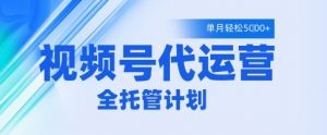 视频号代运营2.0，全程托管招募，单月轻松变现5k【揭秘】_网创资源库