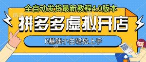 拼多多虚拟开店，全自动发货最新教程4.0版本，0基础小自轻松上手_网创资源库
