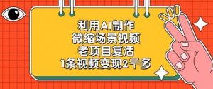 利用AI制作微缩场景视频，老项目复活，1条视频变现2k_网创资源库