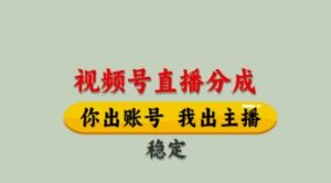 视频号直播分成，全程托管招募，单月轻松变现8k【揭秘】_网创资源库