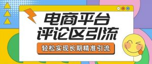 电商平台评论区引流，从基础操作到发布内容，引流技巧，轻松实现长期精准引流_网创资源库