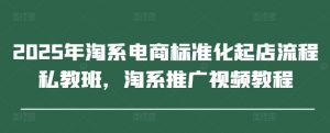2025年淘系电商标准化起店流程私教班，淘系推广视频教程_网创资源库